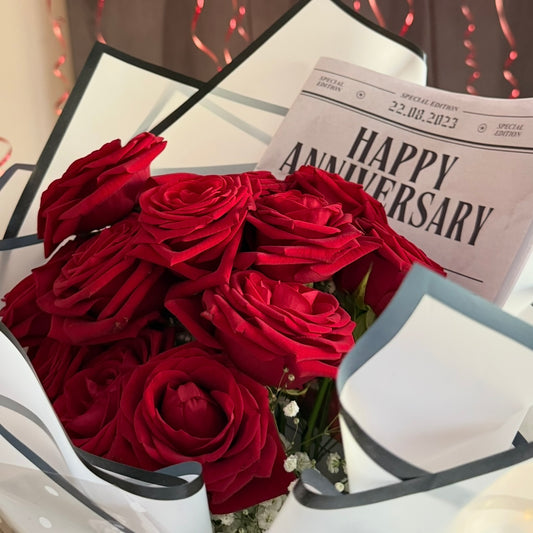 Custom Newspaper rose bouquet