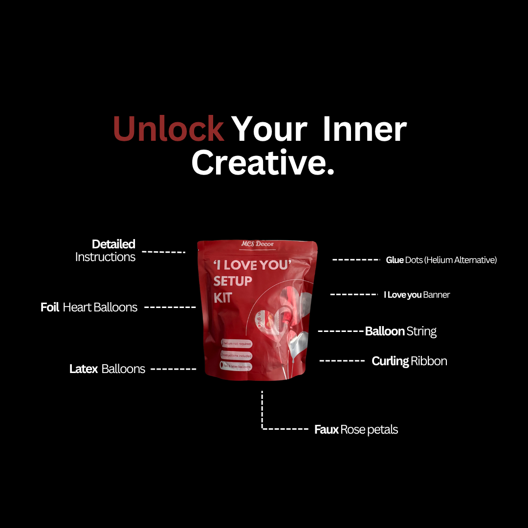 Valentines I LOVE YOU DIY Decor Kit